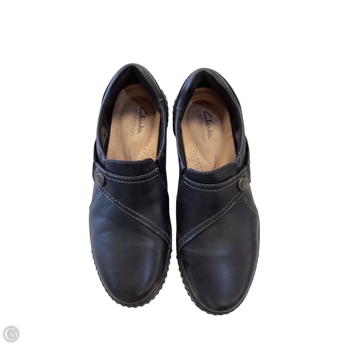 Shoes Heels Wedge By Clarks In Black, Size: 8.5