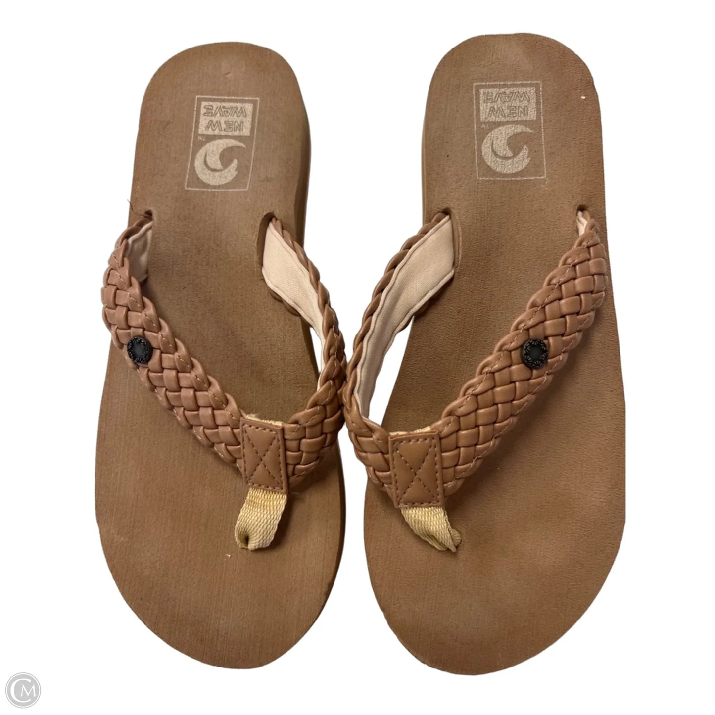 Sandals Flip Flops By Clothes Mentor In Brown, Size: 7.5
