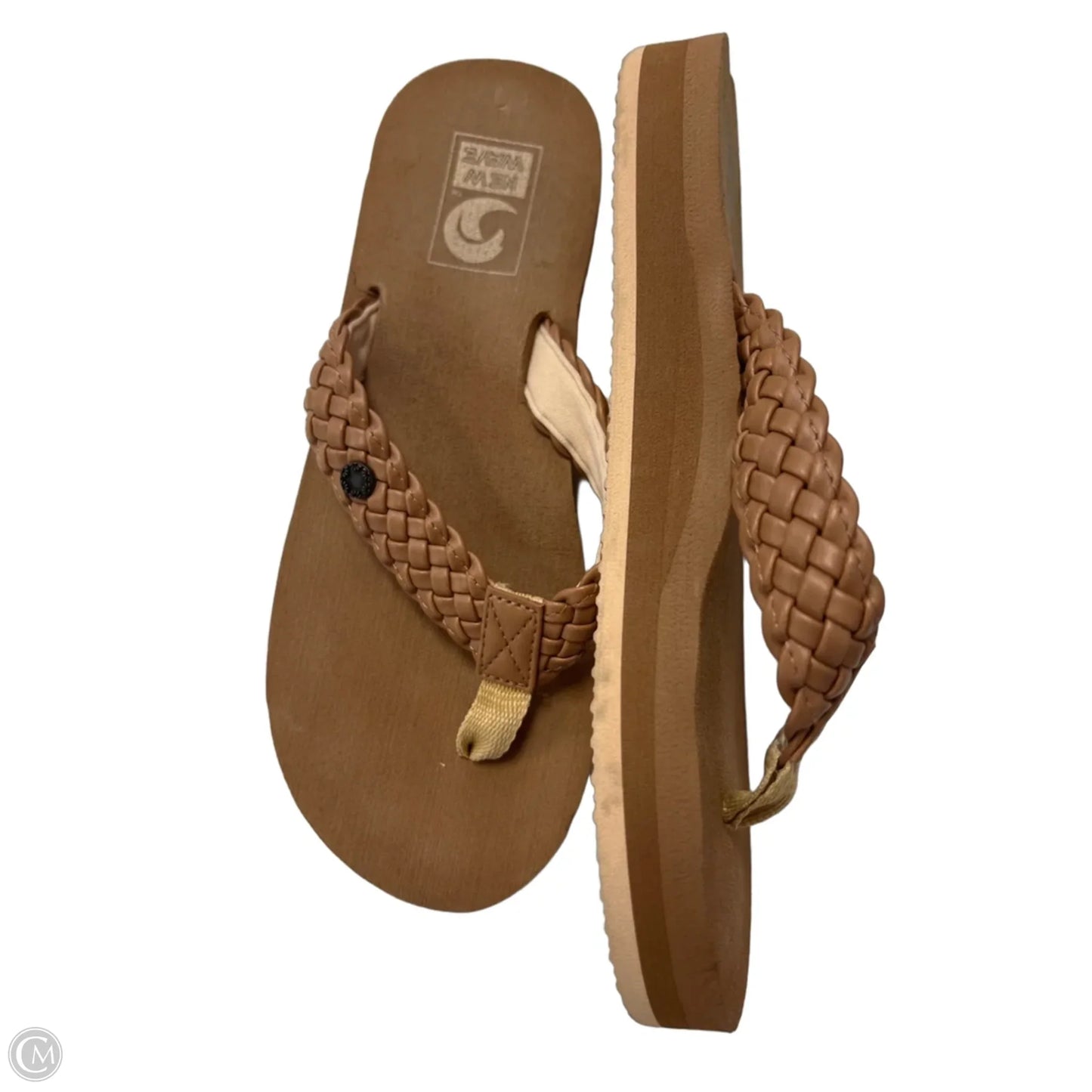 Sandals Flip Flops By Clothes Mentor In Brown, Size: 7.5