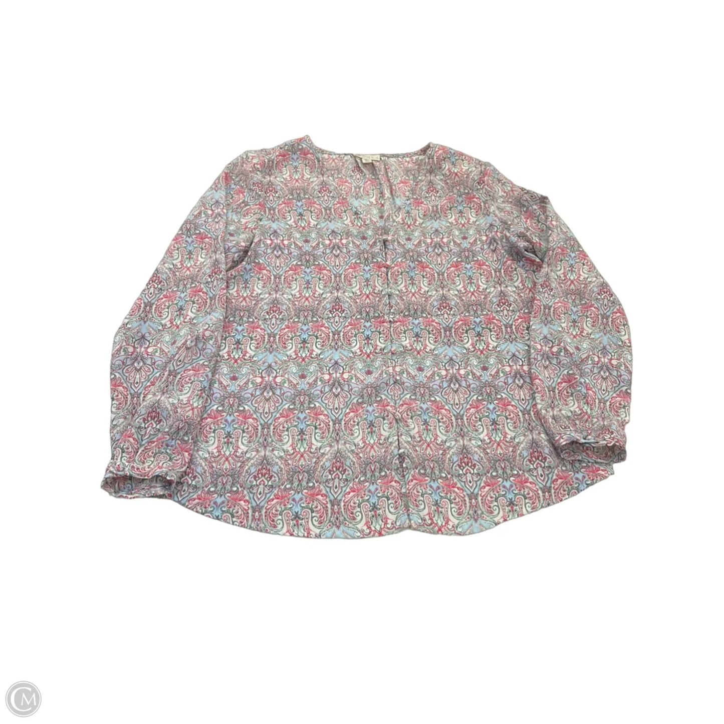 Blouse 3/4 Sleeve By Eliane Rose In Paisley Print, Size: L