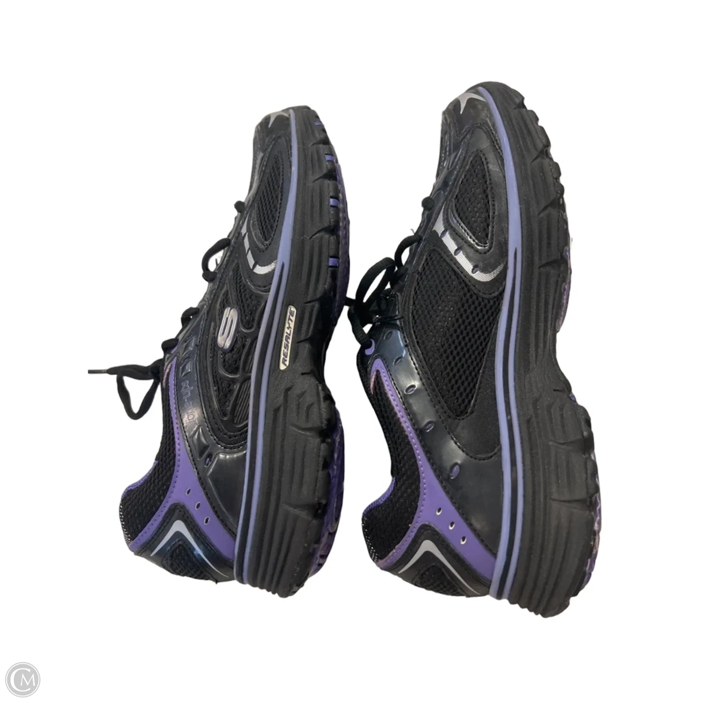 Shoes Athletic By Skechers In Black & Purple, Size: 9.5