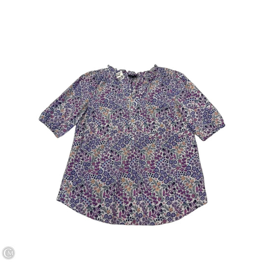 Blouse Short Sleeve By Talbots In Floral Print, Size: S