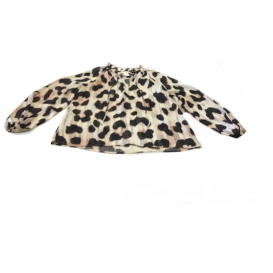 Top 3/4 Sleeve By H&m In Animal Print, Size: Xs