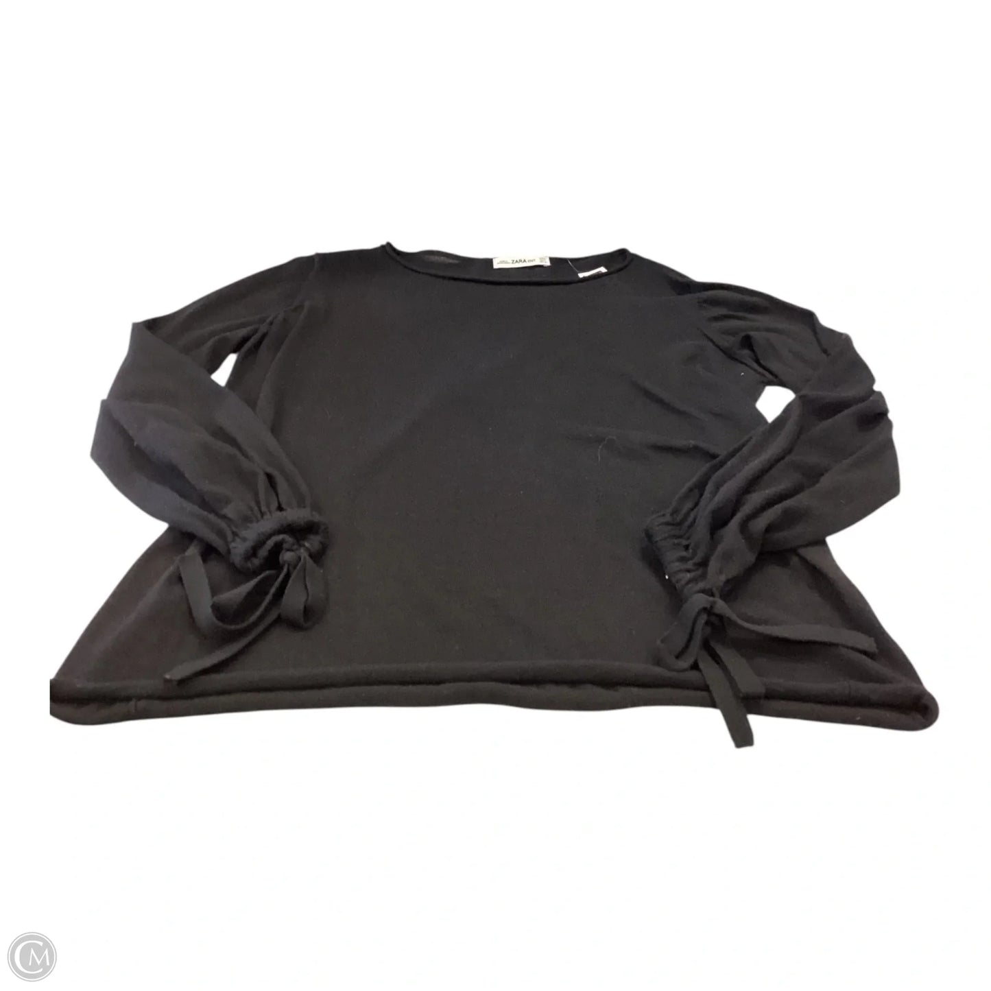 Top Long Sleeve By Zara Basic In Black, Size: L