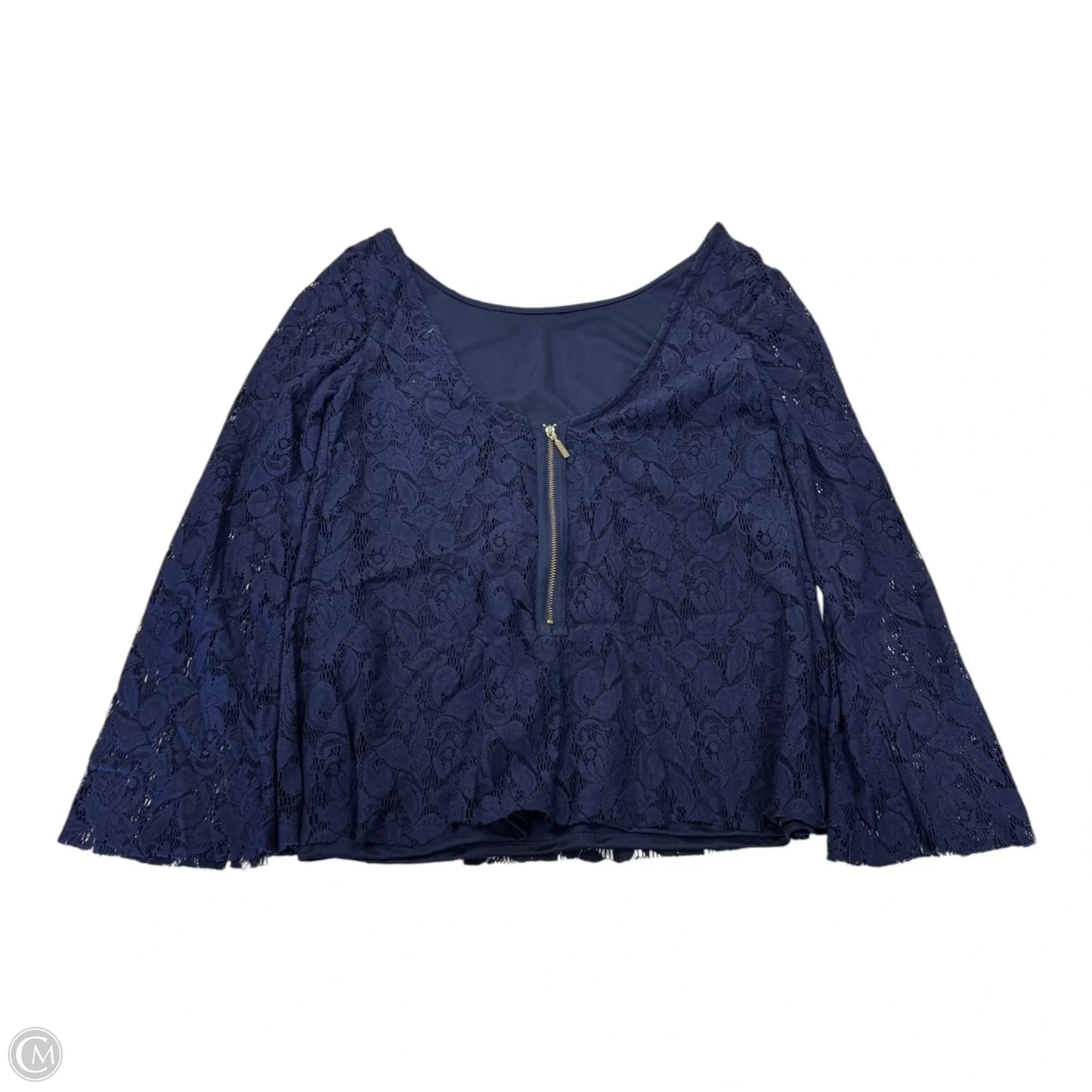 Top Long Sleeve By Zara In Navy, Size: L