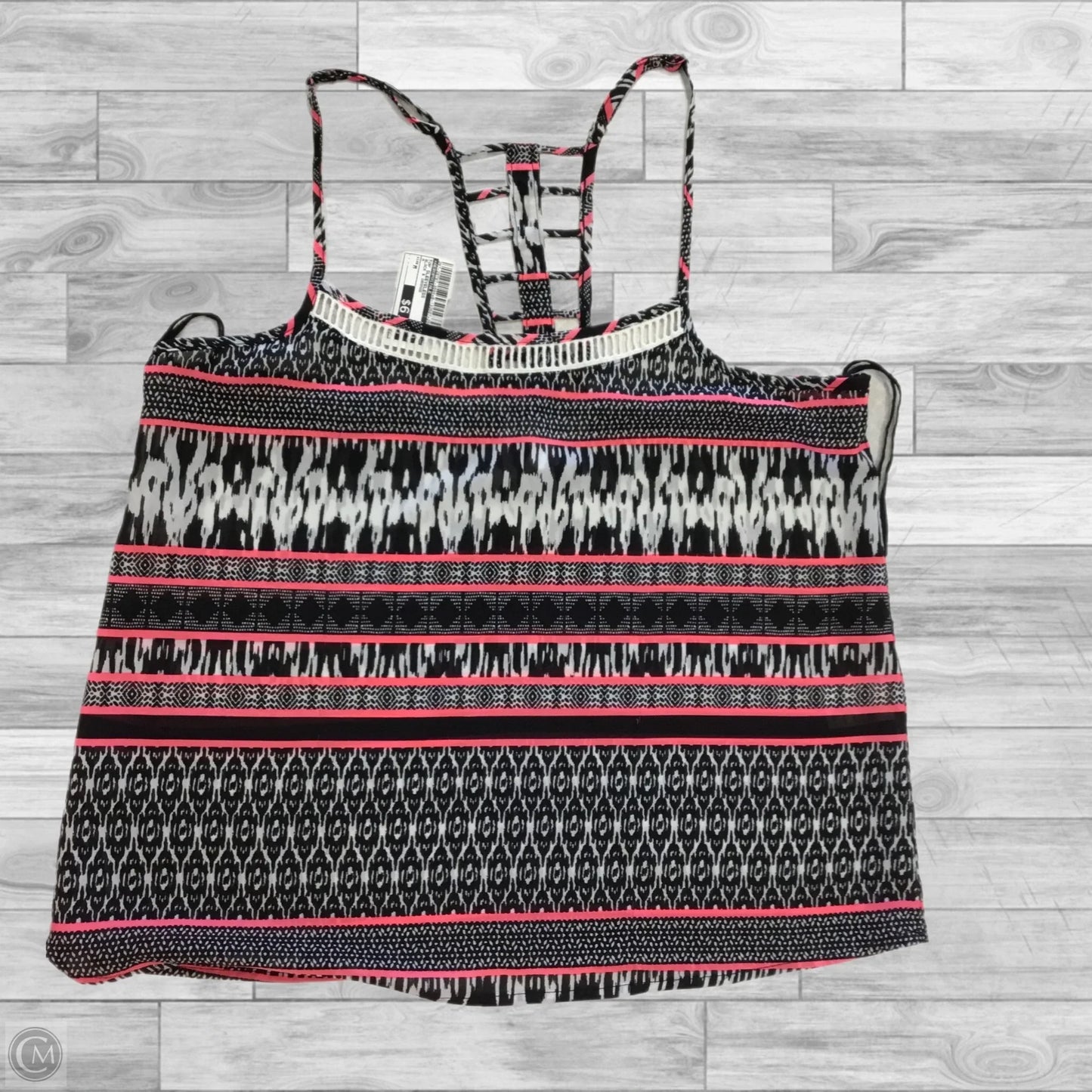 Top Sleeveless By Aeropostale In Black & Orange, Size: M