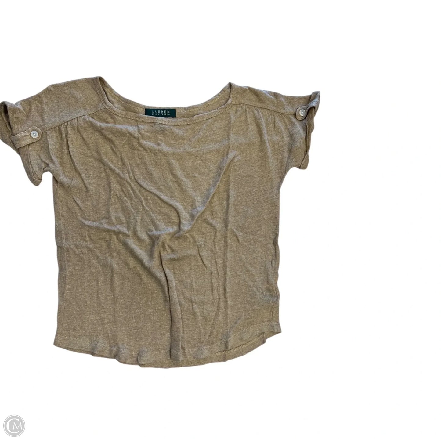 Top Short Sleeve By Ralph Lauren In Gold, Size: Xs