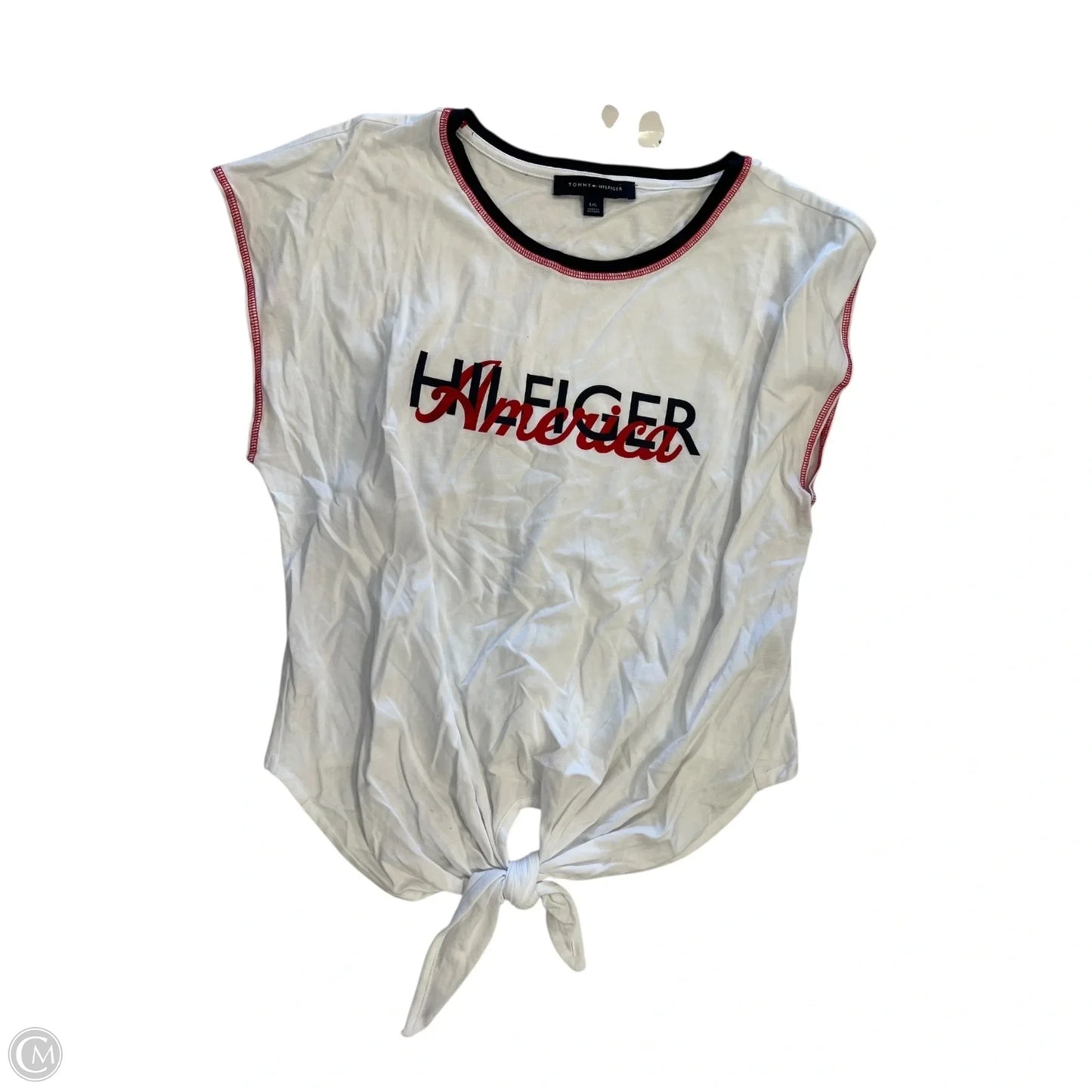 Top Short Sleeve By Tommy Hilfiger In White, Size: L