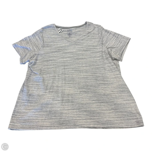 Top Short Sleeve By Croft And Barrow In Grey, Size: 2x