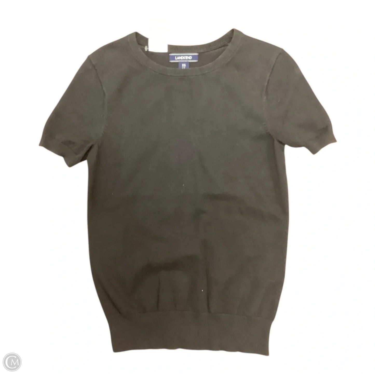 Sweater Short Sleeve By Lands End In Black, Size: Xs