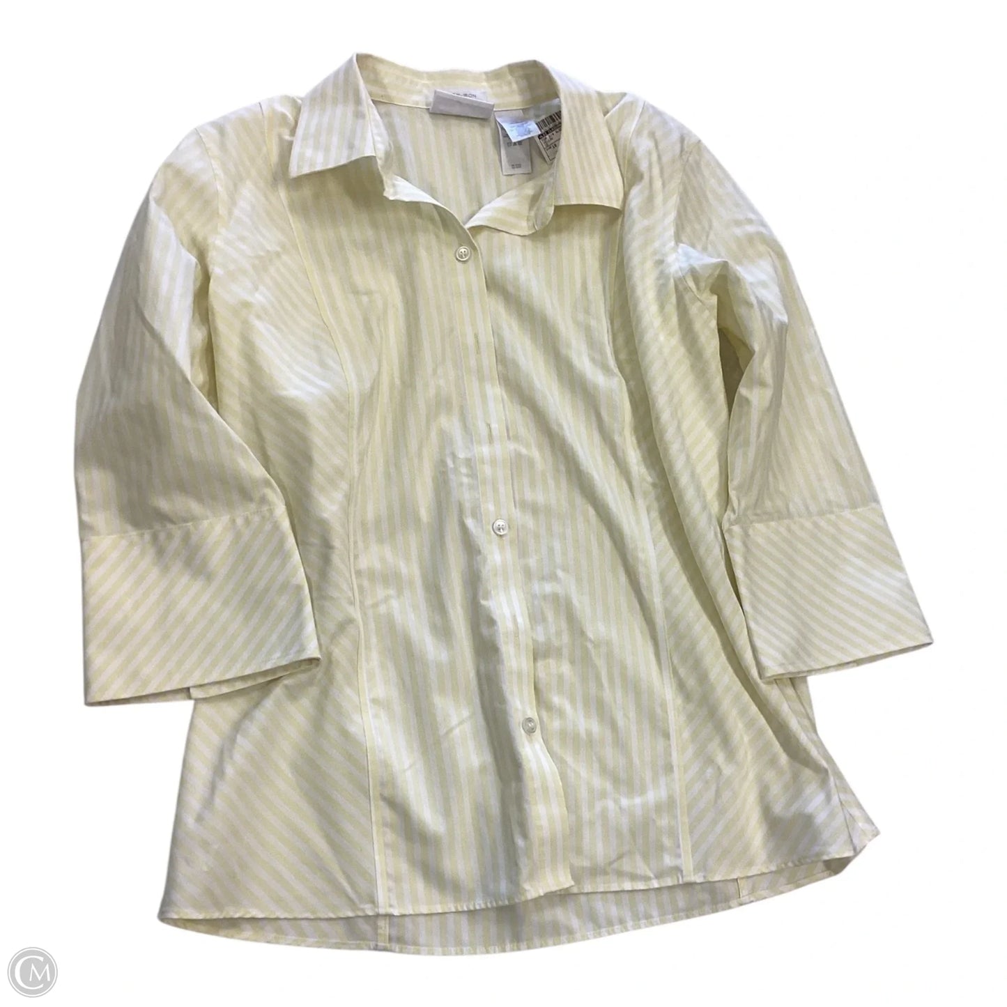 Top 3/4 Sleeve By Liz Claiborne In Yellow, Size: 10
