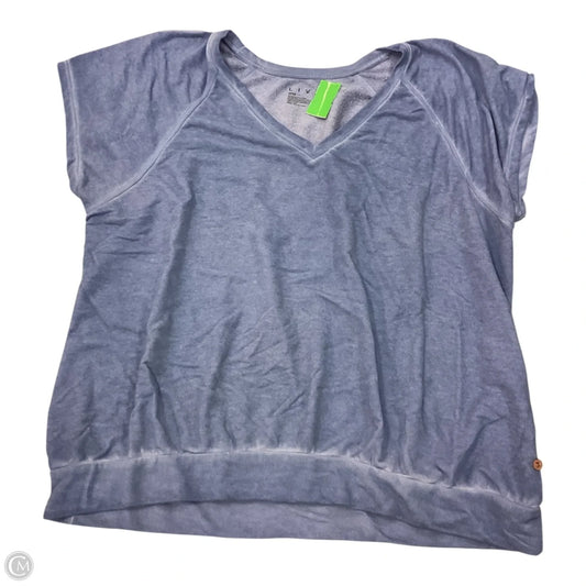Top Short Sleeve By Livi Active In blue, Size: 22