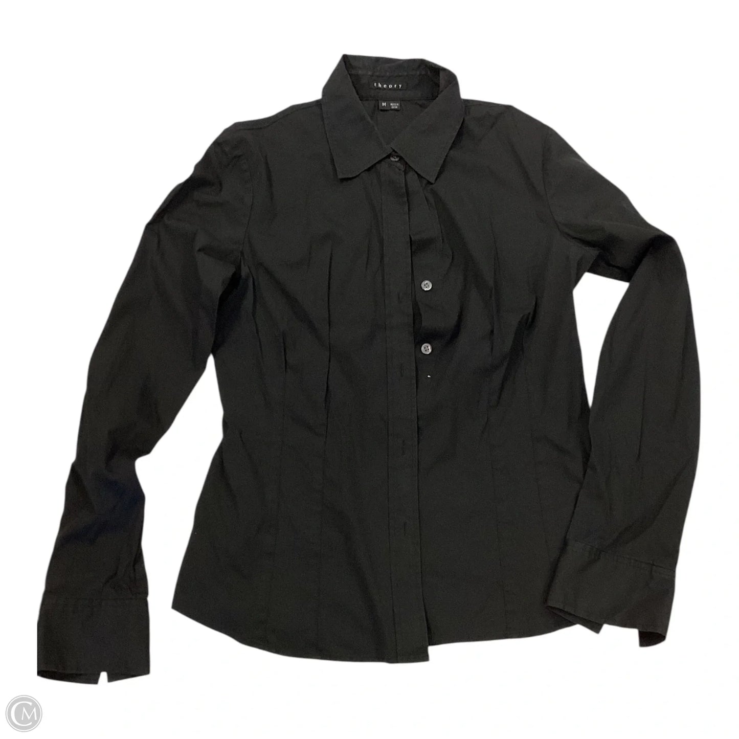 Top Long Sleeve By Theory In Black, Size: M