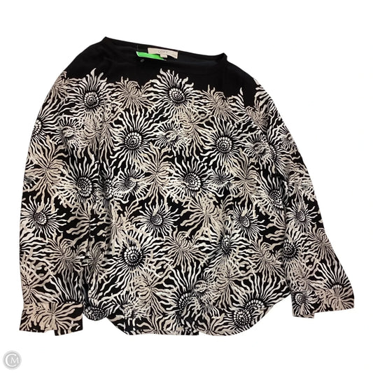 Top Long Sleeve By Loft In Black & White, Size: Sp