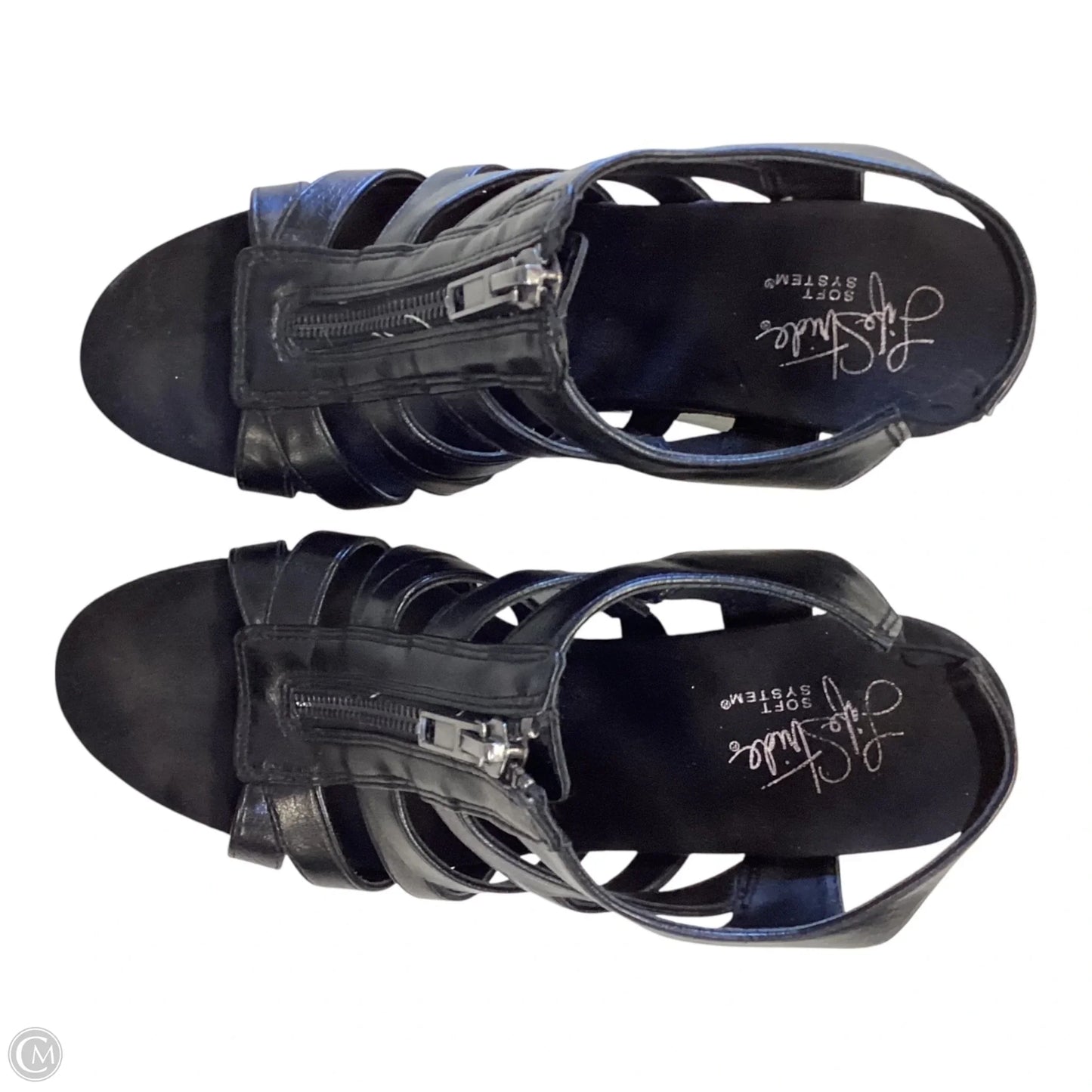 Sandals Heels Wedge By Life Stride In Black, Size: 6.5