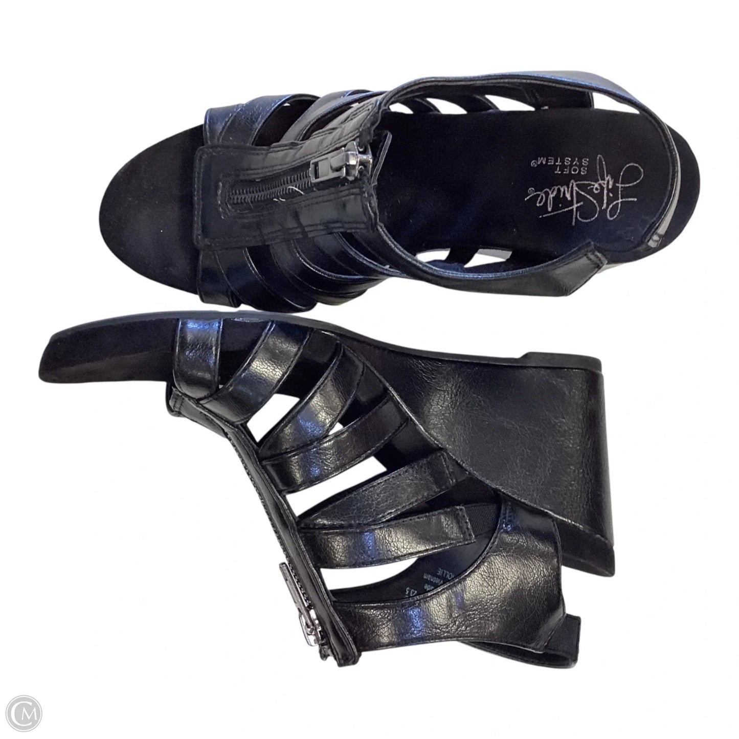 Sandals Heels Wedge By Life Stride In Black, Size: 6.5