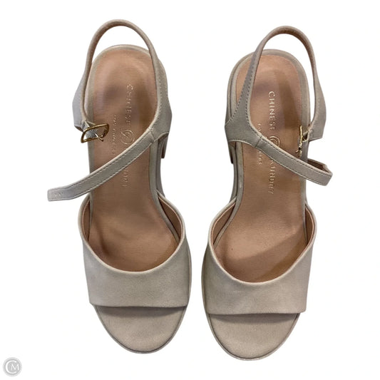Sandals Heels Block By Chinese Laundry In Tan, Size: 6.5