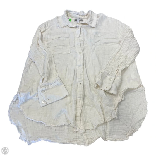Top Long Sleeve By Urban Outfitters In Cream, Size: M
