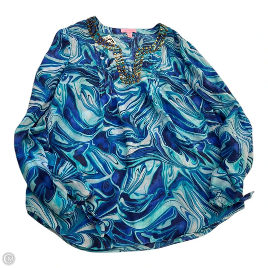 Top Long Sleeve Designer By Lilly Pulitzer In Blue, Size: S