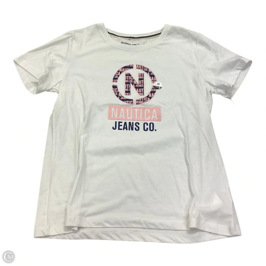 Top Short Sleeve By Nautica In White, Size: M