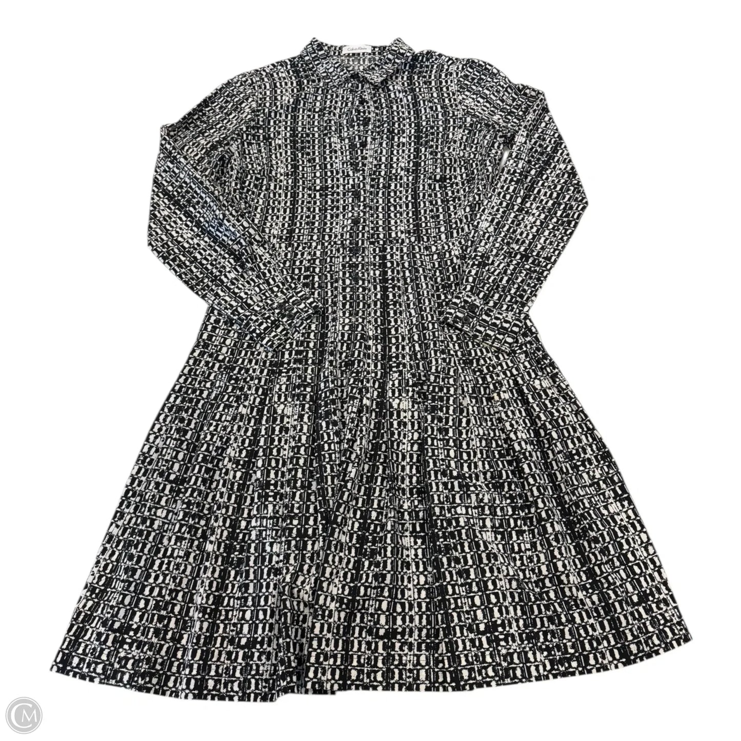 Dress Casual Short By Calvin Klein In Black & White, Size: S