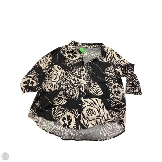 Top 3/4 Sleeve By Christian Siriano In Black & White, Size: 2x