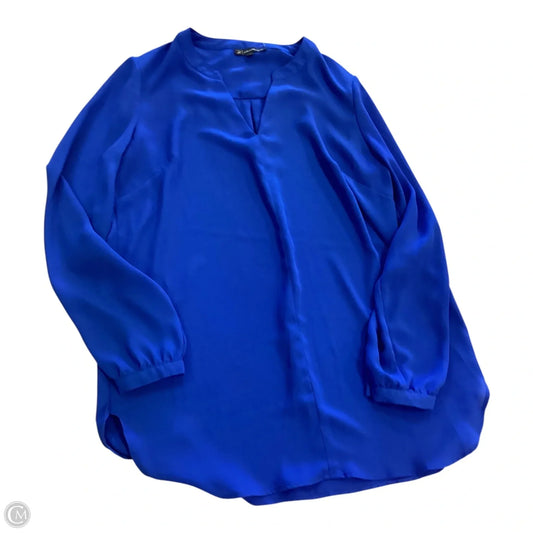 Blouse Long Sleeve By Adrianna Papell In Blue, Size: S