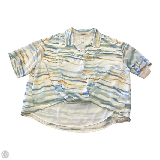Blouse Short Sleeve By Calvin Klein In Multi-colored, Size: M
