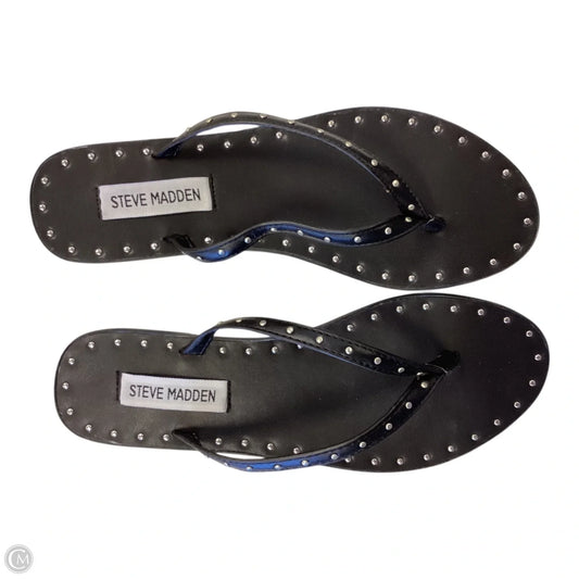 Sandals Flats By Steve Madden In Black, Size: 6.5