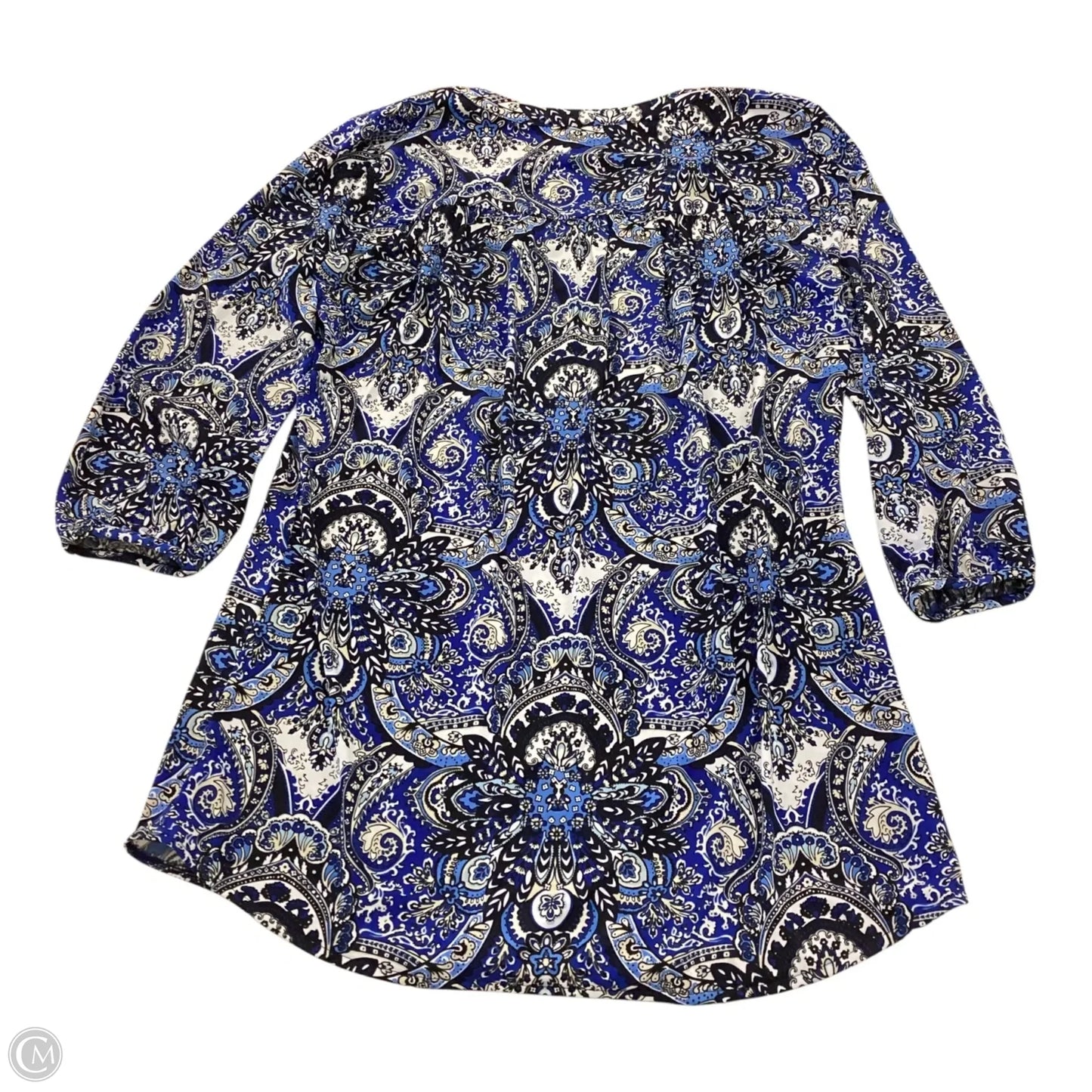 Blouse 3/4 Sleeve By White House Black Market In Blue, Size: M