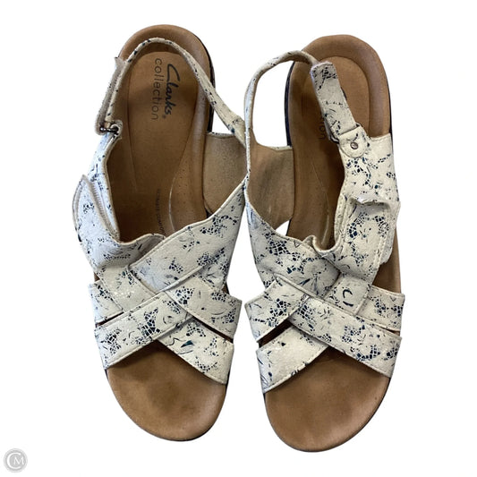 Sandals Heels Block By Clarks In Blue, Size: 11