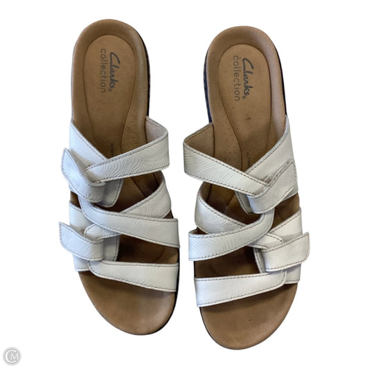 Sandals Heels Block By Clarks In White, Size: 11