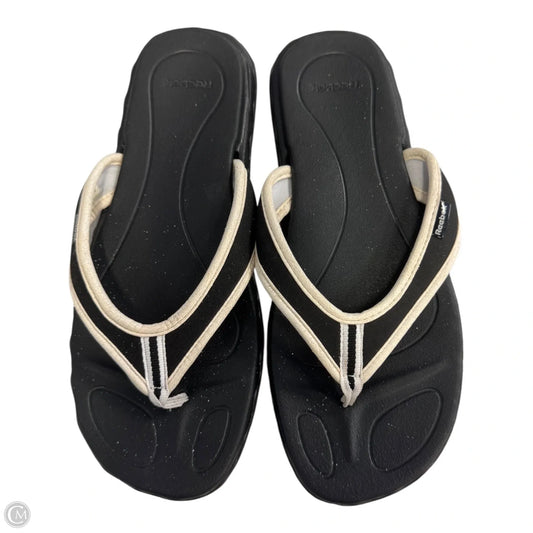 Sandals Flip Flops By Reebok In Black, Size: 8