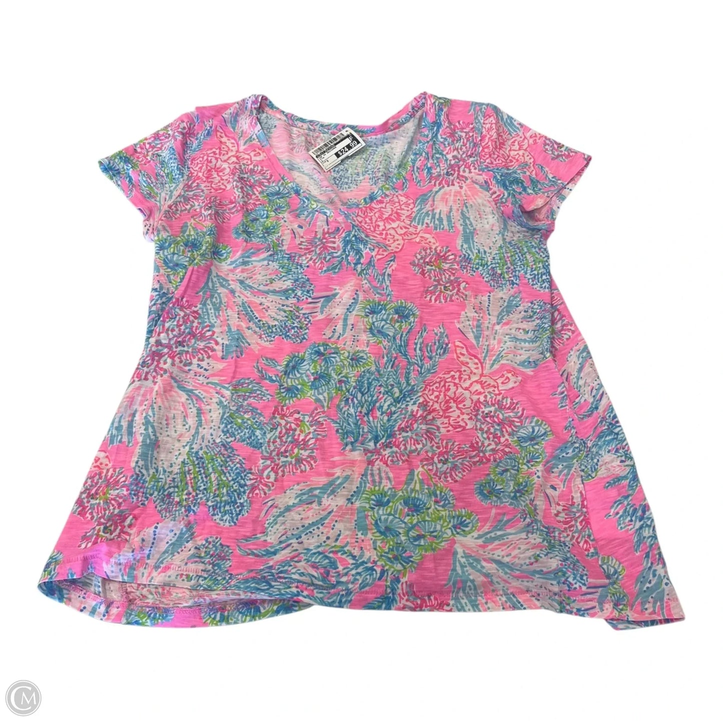 Top Short Sleeve Designer By Lilly Pulitzer In Pink, Size: S