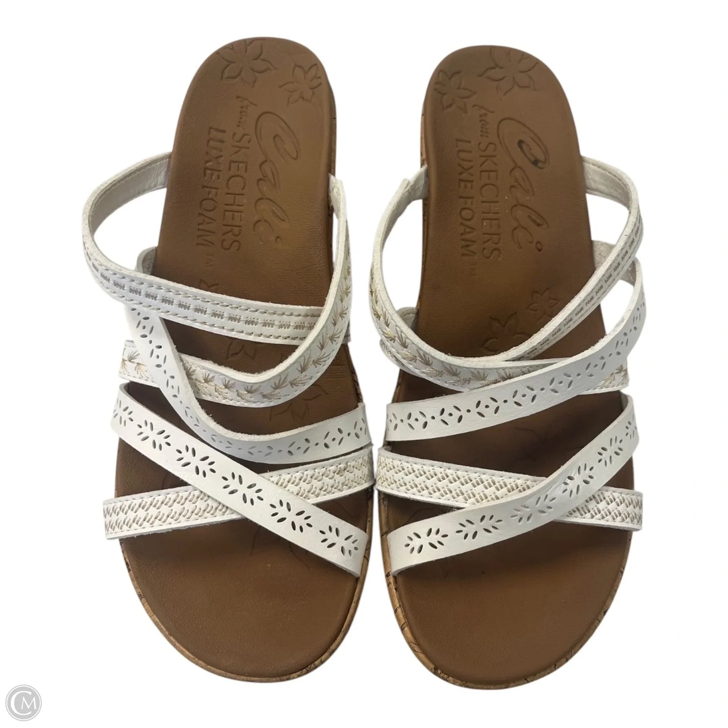 Sandals Heels Wedge By Skechers In White, Size: 6