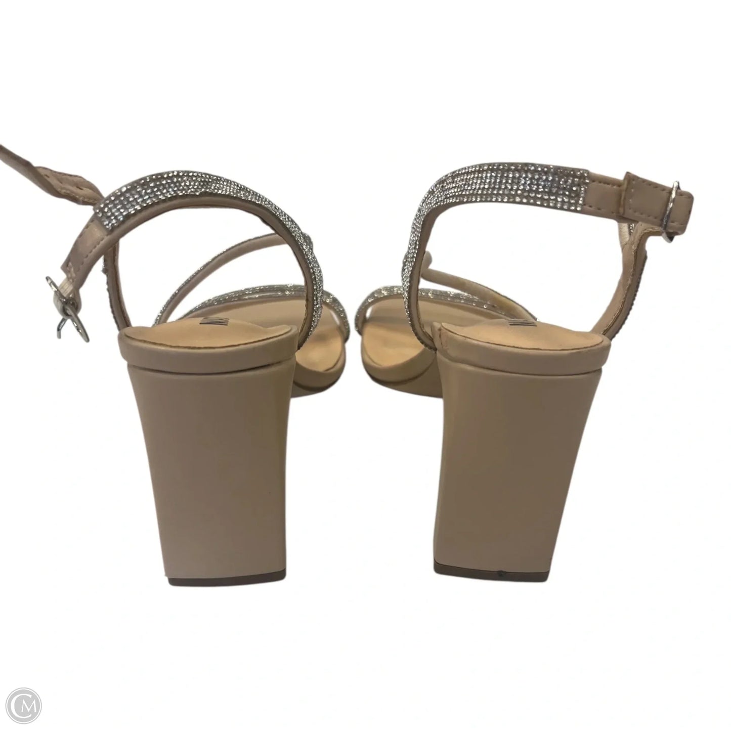 Sandals Heels Block By Madeleine In Silver, Size: 7.5