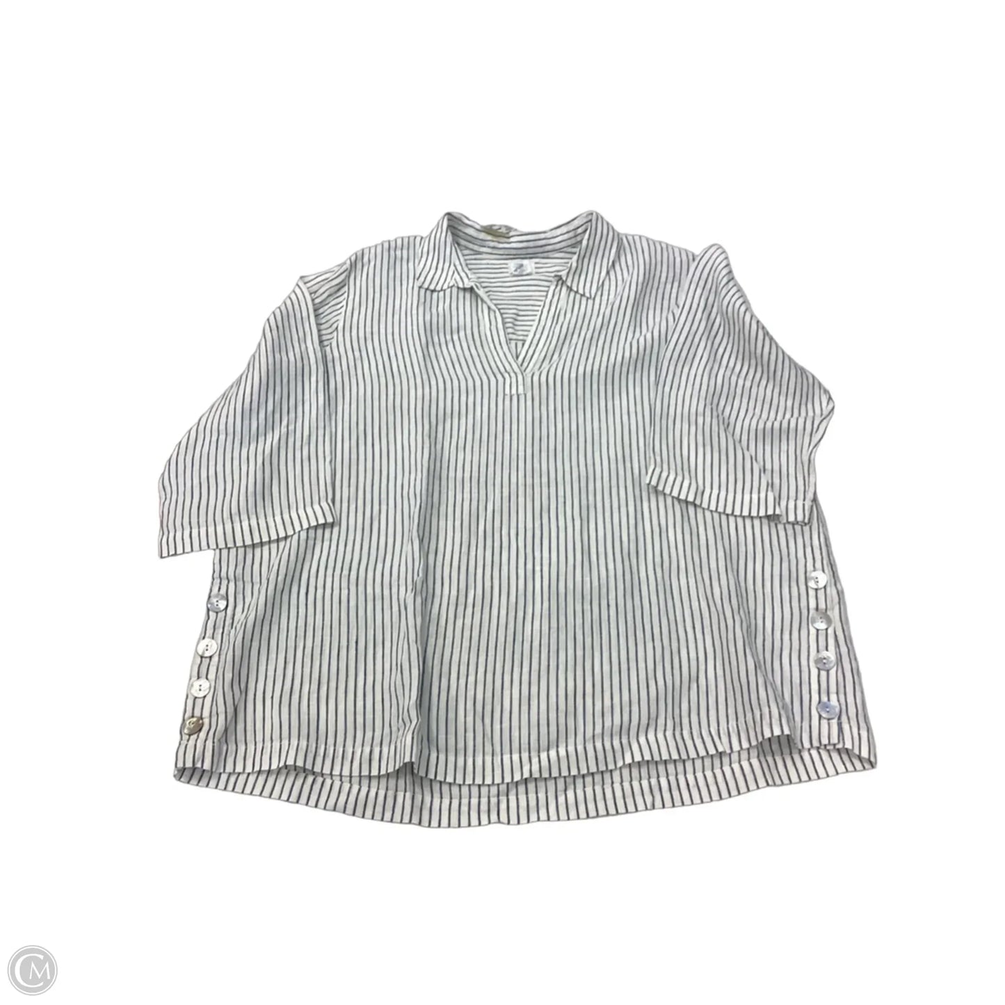 Top 3/4 Sleeve By Sigrid Olsen In Striped Pattern, Size: 1x