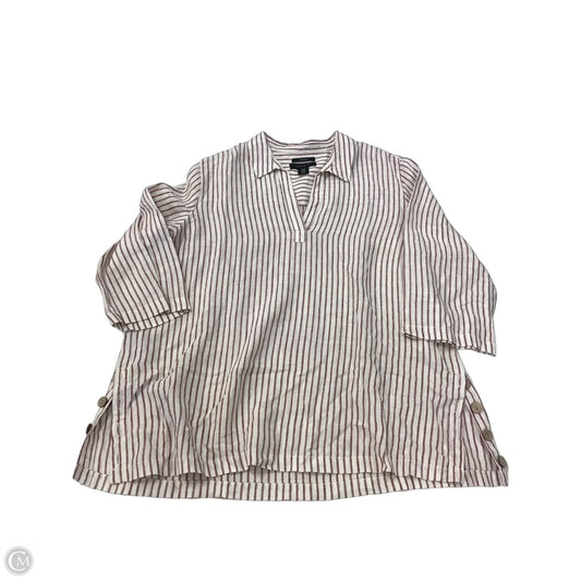 Top 3/4 Sleeve By Tahari In Striped Pattern, Size: 1x