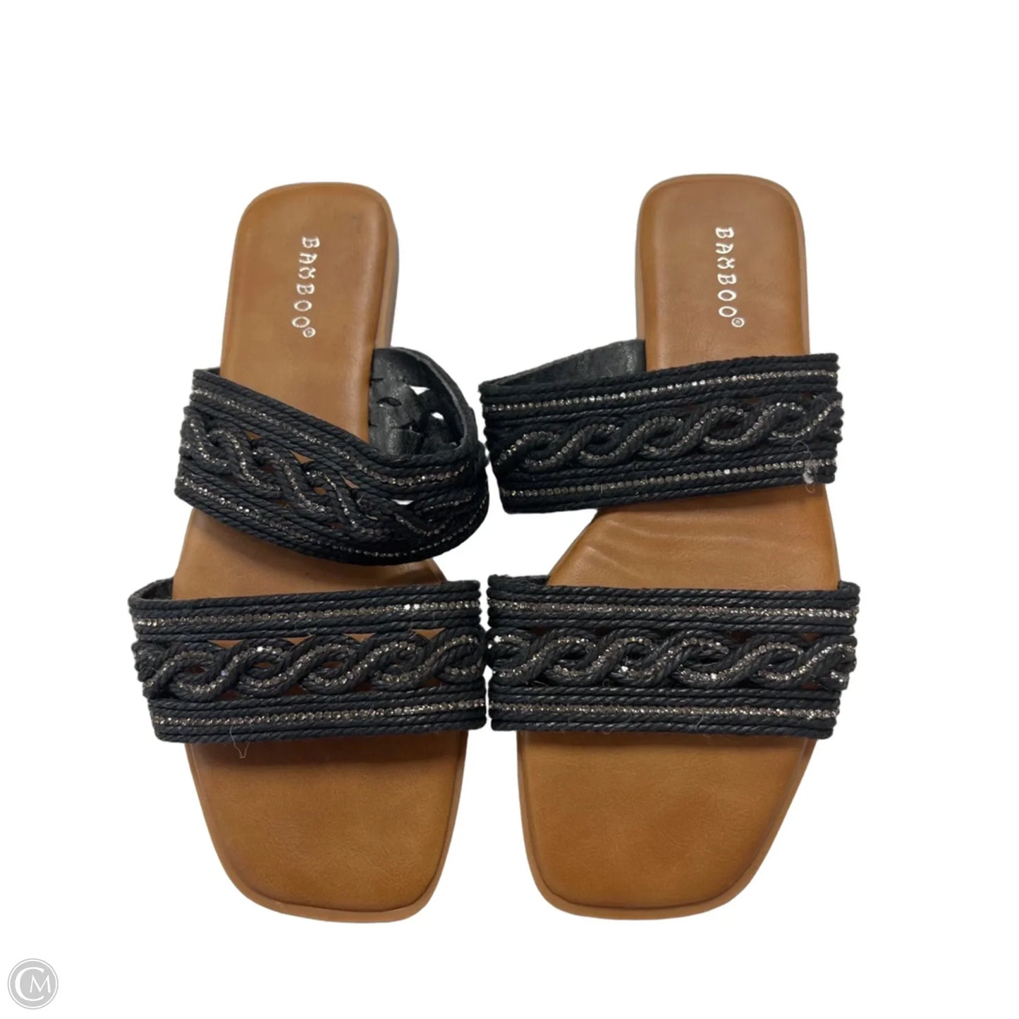 Sandals Flats By Bamboo In Black, Size: 8
