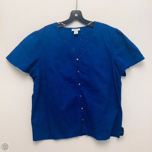 Top Short Sleeve By Liz Claiborne In Blue, Size: Xl