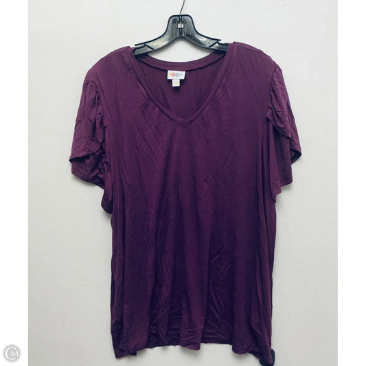 Top Short Sleeve Basic By Lularoe In Purple, Size: 3x
