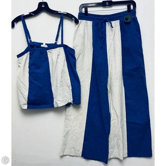 Pants Set 2pc By Anniewear In Blue & Cream, Size: L
