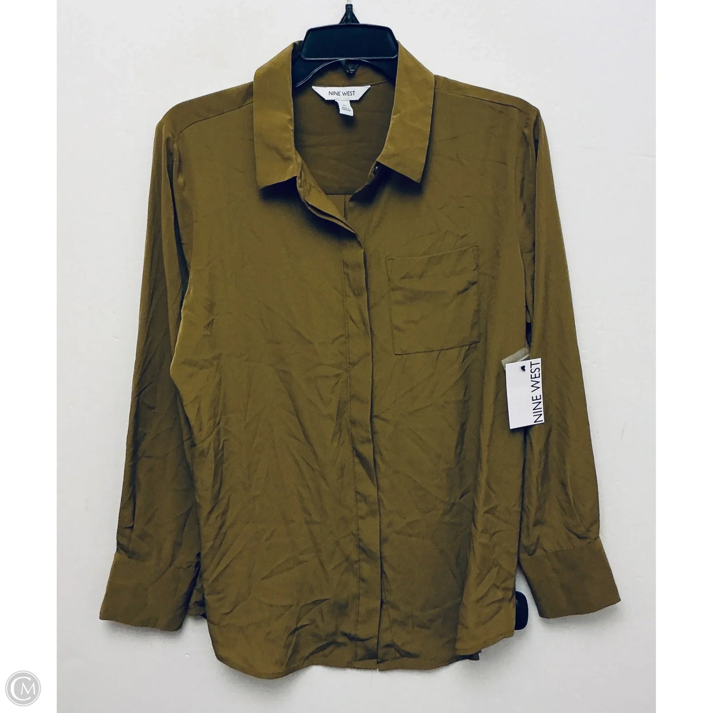 Top Long Sleeve By Nine West In Green, Size: M