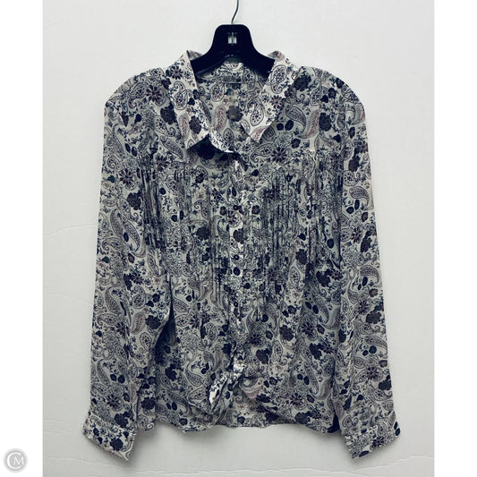 Top Long Sleeve By Shyanne In Paisley Print, Size: Xxl
