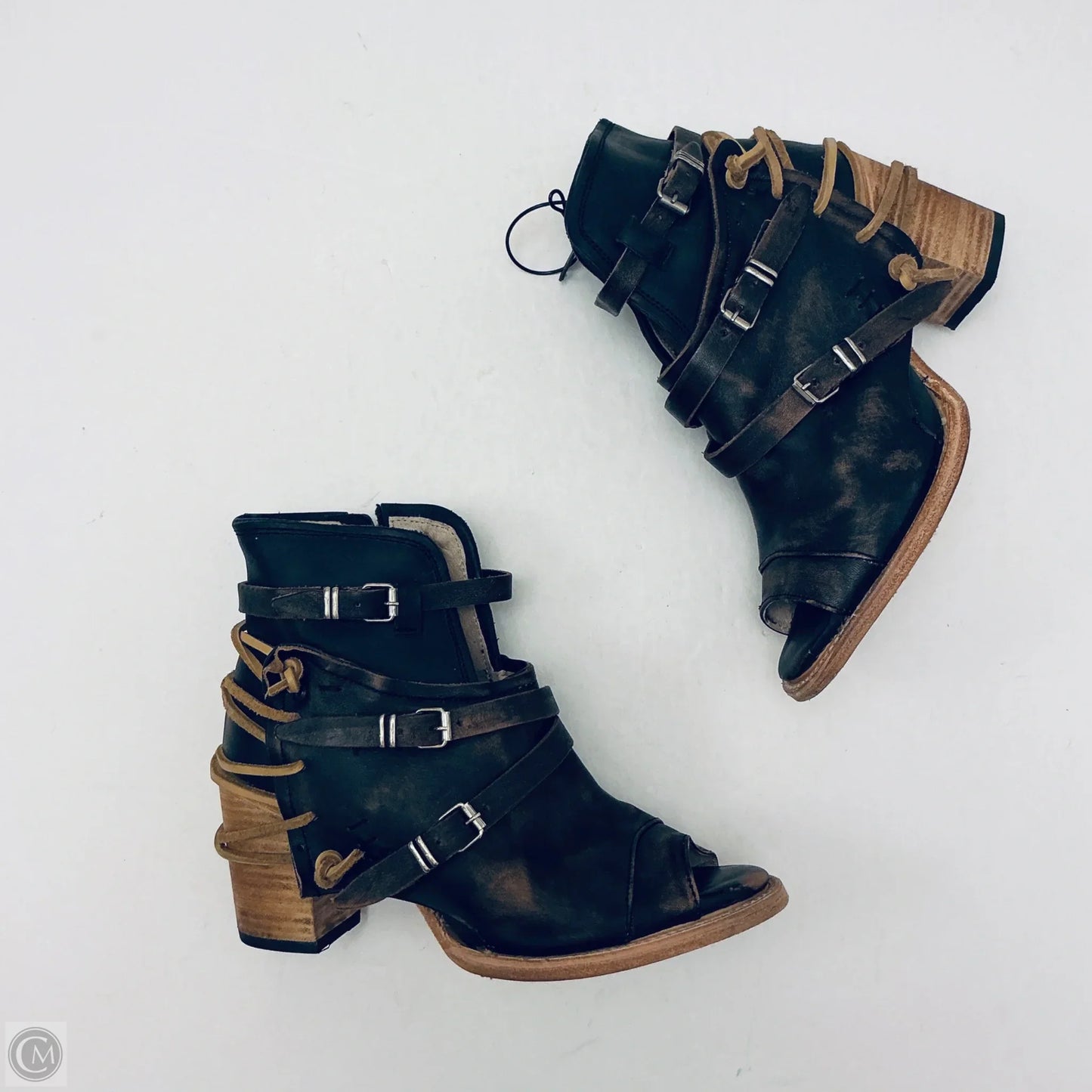 Boots Ankle Heels By Freebird In Brown, Size: 9