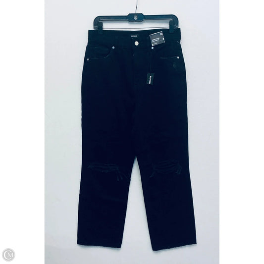 Jeans Straight By Express In Black Denim, Size: 8