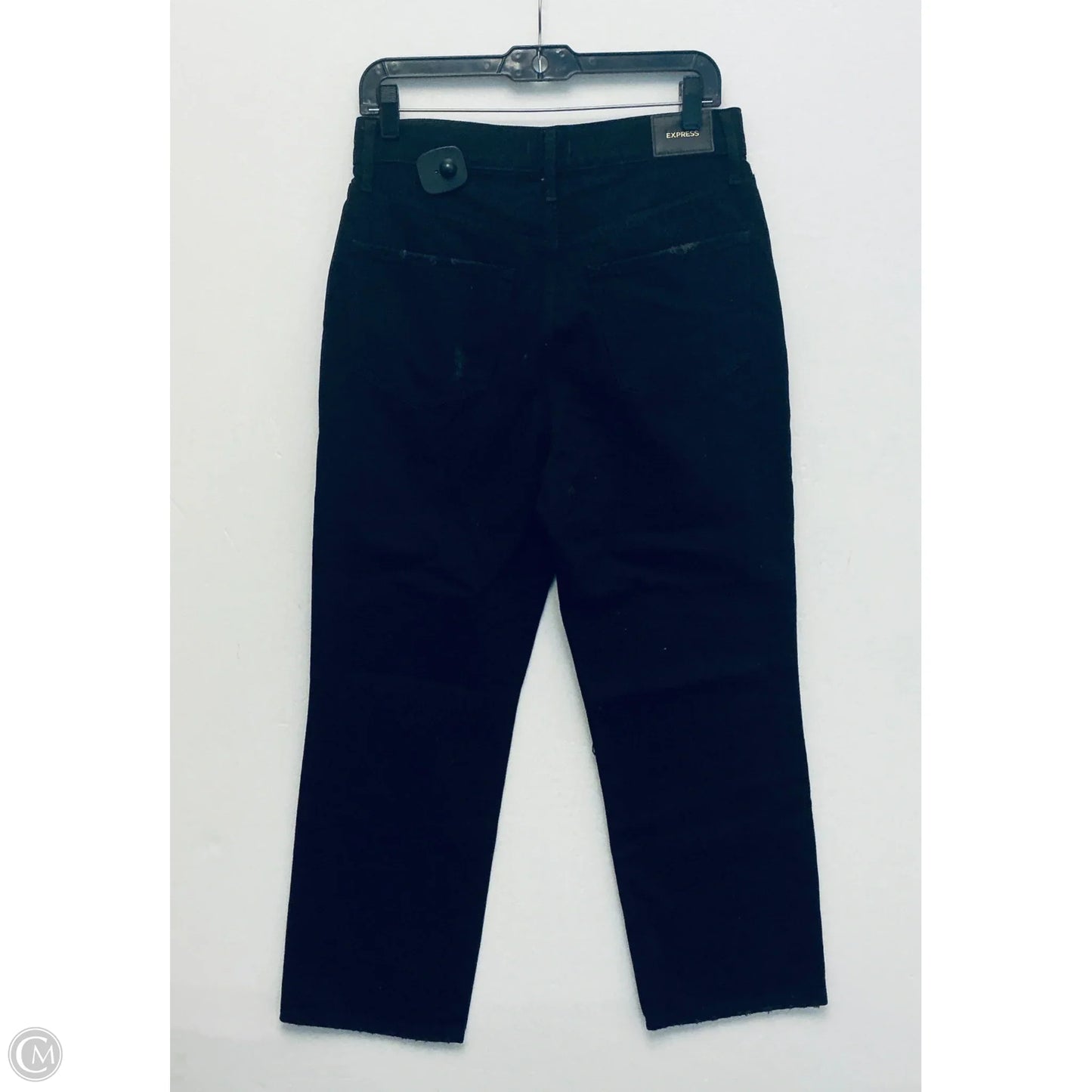 Jeans Straight By Express In Black Denim, Size: 8