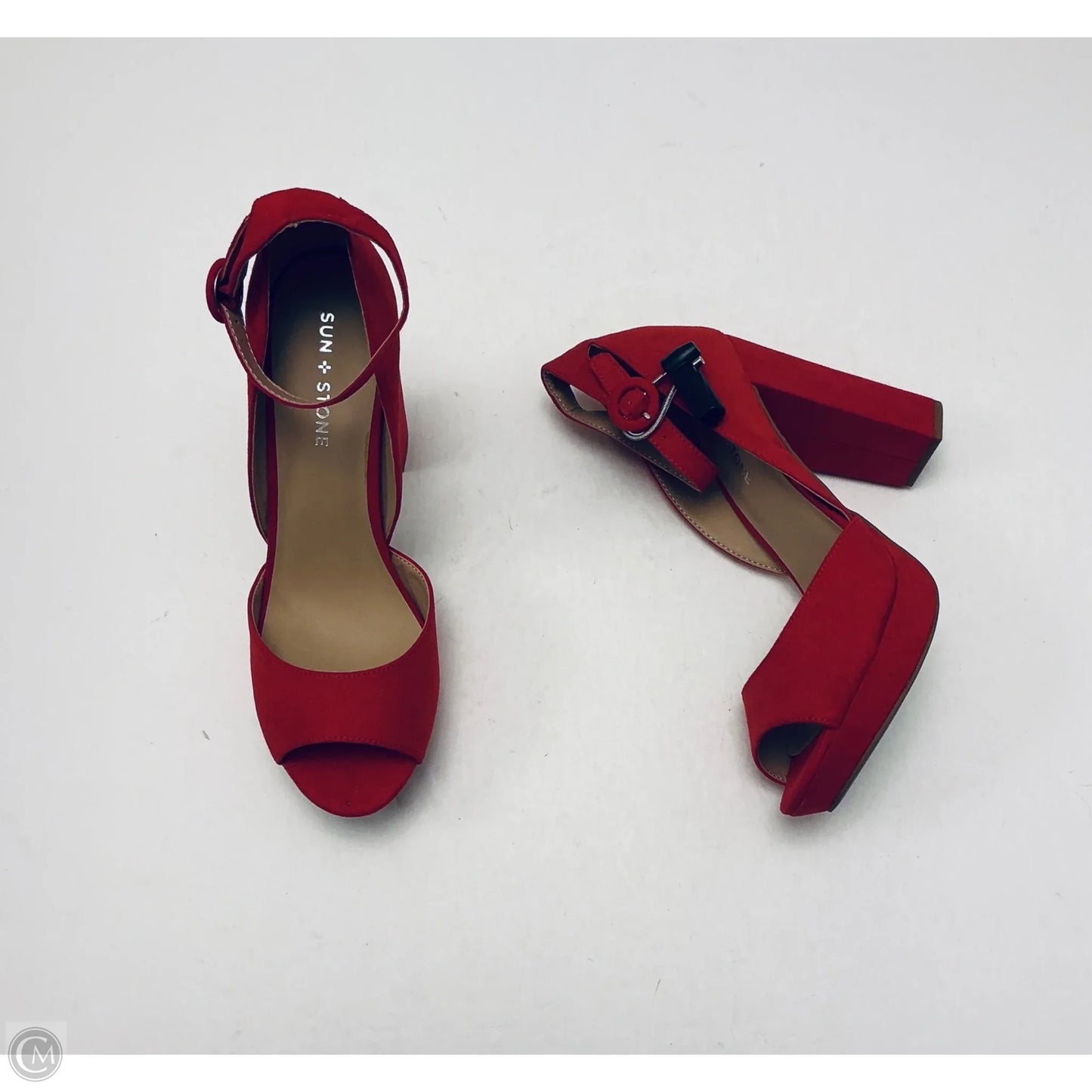 Sandals Heels Platform By Cmc In Red, Size: 10