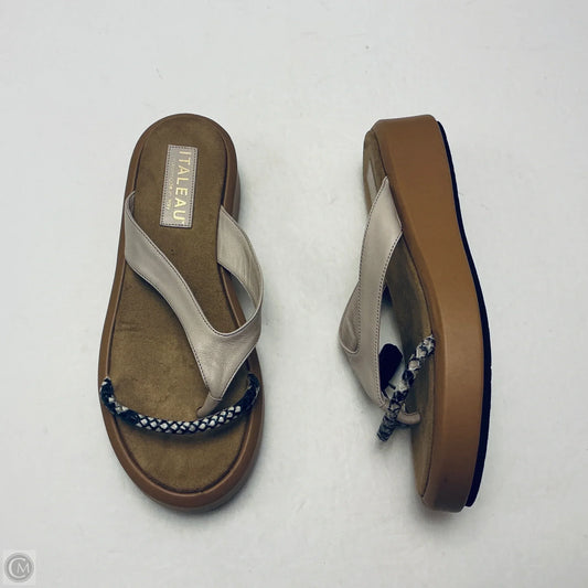 Sandals Heels Wedge By Cmc In Brown, Size: 9