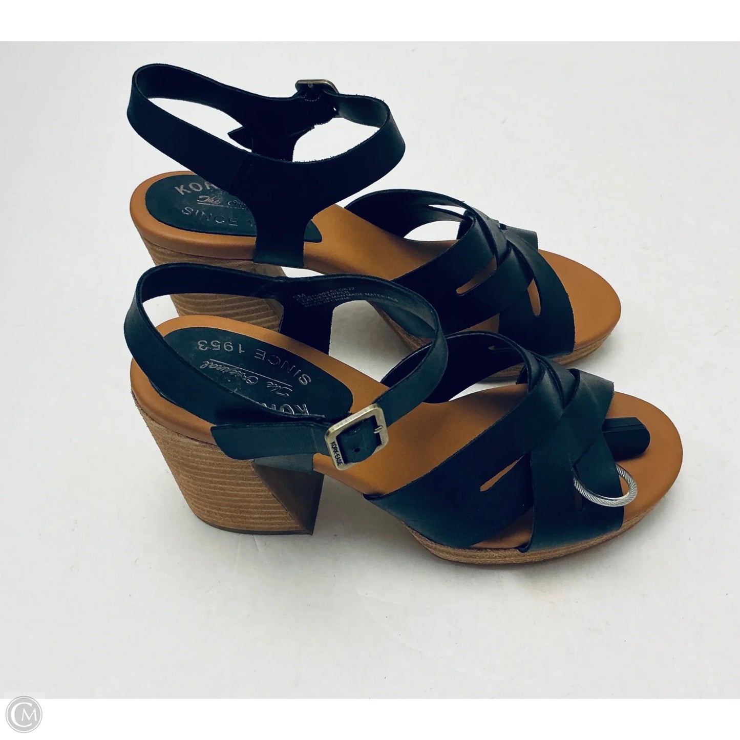 Sandals Heels Platform By Kork Ease In Black, Size: 6
